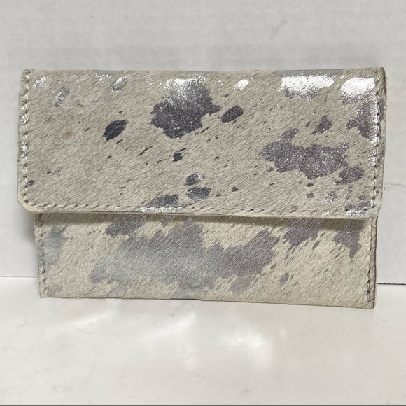 Mer Sea Traveler Cowhide Leather And Canvas Passport Holder Gray  Silver - Picture 6 of 6